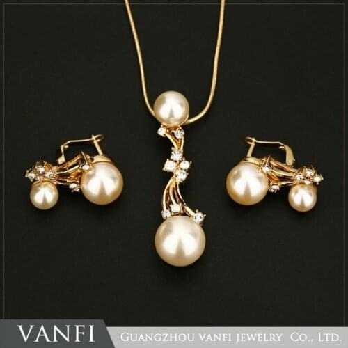 Kfvanfi New Summer Style Charm Crystal Fashion Rhinestones Necklaces Earrings With Simulation Pearl Jewelry For Woman Gift