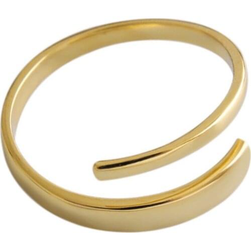 ZEMIOR Korean Style Ring For Women S925 Sterling Silver Wrong Side Double Deck Rings Unique Design Simple Adjustable Jewelry