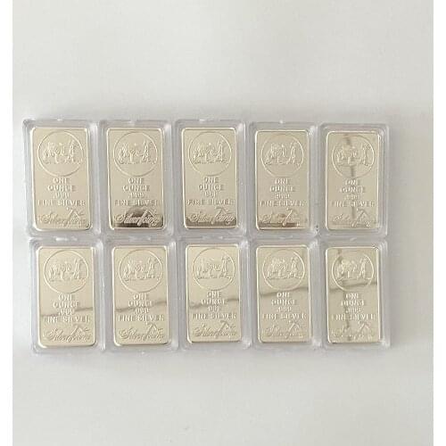 10PCS American Prospector 1OZ 999 Value Fine Silver Bullion Bar US Union Metal Coin Collectible
