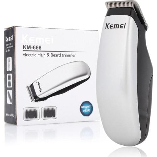 Kemei Portable Mens Hair Clipper Mini Hair Trimmer With 3 Limit Combs Hair Cutting Machine Beard Trimmer Razor Cutter Styler
