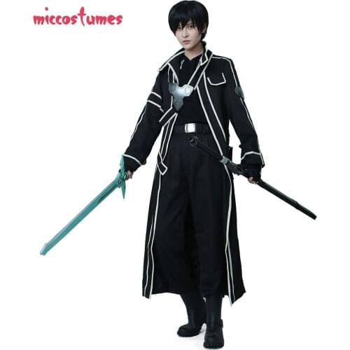 Sword Art Online Kirito Cosplay Costume Men Black Costume Outfit Halloween Party Cosplay Costume
