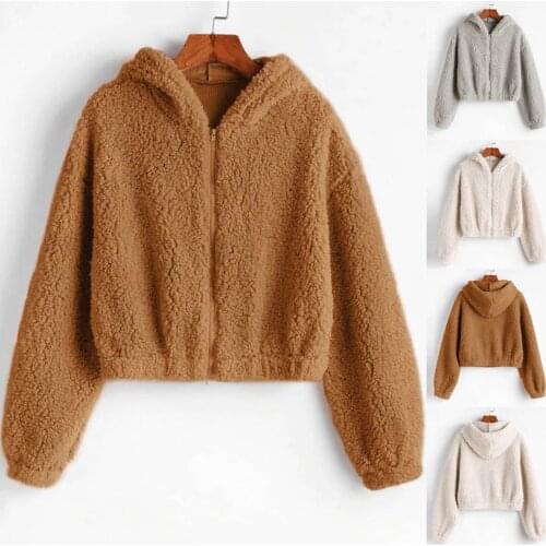 Fashion Women Solid Zipper Pullover Autumn Long Sleeve Plush Sweatershirt Hoodie Ladies Tops Female Sweatshirt Hoodies Hooded