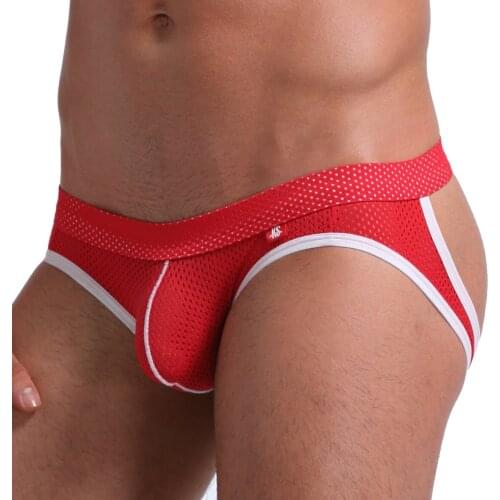 Men Sexy Underwear Male Jockstrap Mesh Bikini G-Strings Man Thongs Mens Thong Penis Pouch Breathable Underpants