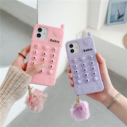 Bubble Cute love heart case For 12 Mini 11 Pro XS Max SE 2020 6S 6 7 8 Plus XS MAX XR X Soft silicone pink Phone Shell girl kid