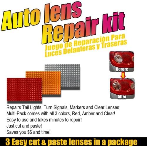 Auto Lens Repair Kit Headlight Repair Taillight Repair Set Headlight Polishing Care Auto Maintenance Tool Polish Red Amber