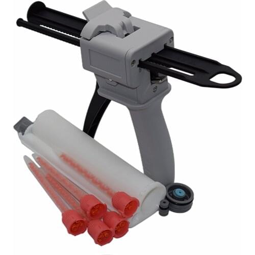 75ml Glue Adhensive Dispenser 10:1 AB Glue Gun Manual Caulking Gun 75ml 10:1 Empty Double Cartridge 10:1 Static Mixing Nozzle