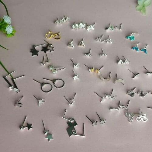 INZATT Real 925 Sterling Silver Minimalist Geometric Stud Earrings For Fashion Women Party Fine Jewelry Hiphop Accessories Gift