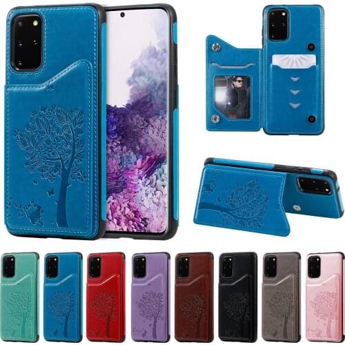 Sunjolly Tree & Cat Case for Samsung Galaxy A50 A30S A50S Stand Holder Card Slot Sillicon Cover Anti-fall Phone Case coque funda