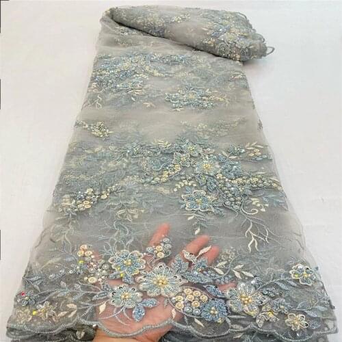 SJ Lace Handmade beaded Lace Latest African Lace Fabric 2021 High Quality Embroidery French Nigerian Lace Fabrics For Sew r2-78