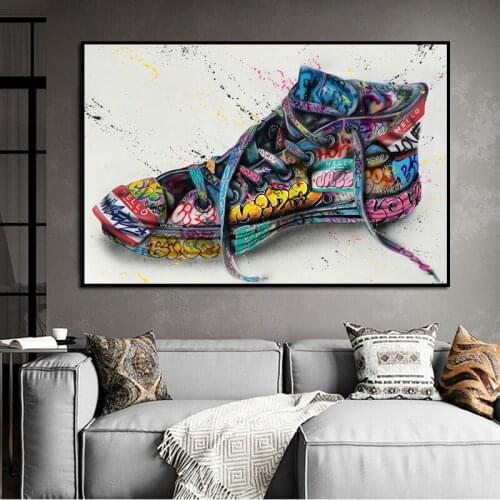 Nordic Trend Graffiti Shoes Poster Canvas Painting Print Modern Home Aesthetic Decoration Mural Living Room Wall Art Decor