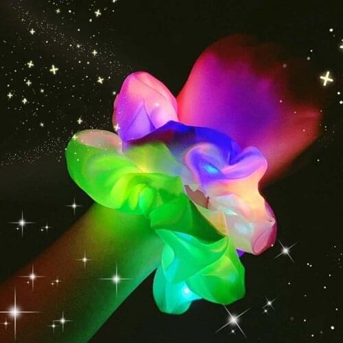 Led Light Hair Bands For Girls Night Party Luminous Elastic Hair Headbands For Halloween Christmas New Year Party Headwear 2021