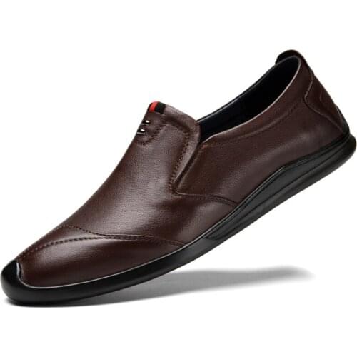 Classical Mens Genuine Leather Shoes Breathable Comfort Driving Casual Shoe For Man Flats Business Work Dress Shoes For Men