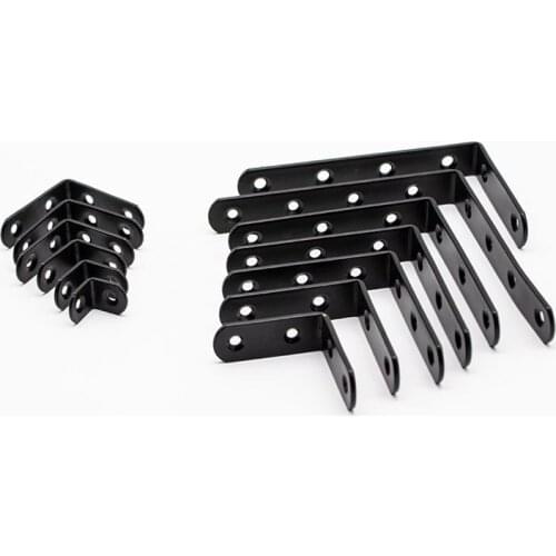 Black Iron Angle Code Thickened Laminate Bracket L-shaped Bracket Connector Furniture Table and Chair Angle Iron Corner Bracket