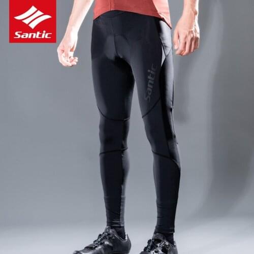 Santic Mountain Cycling Pants Men Cycling Trousers Sportswear 4D Padded Breathable Windproof Bicycle Sport Tights Long Pants