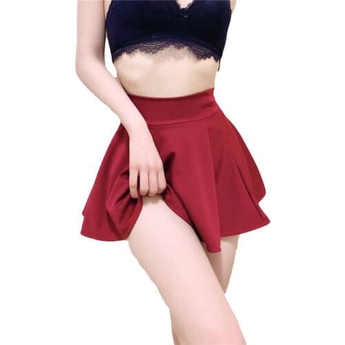 Sexy Skirts Women Kawaii Mini Skirts Flared A-Line Jupe Femme High Waist Pleated Skirt Summer Candy Color Sweet Girl Club Outfit