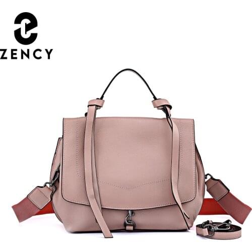 Zency Genuine Leather Luxury Trend Fashion Designer Shoulder Bag For Womens High Quality Female Tote Handbag Simple Cover Small