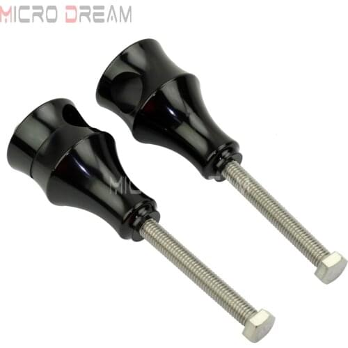 1 Pair CNC Black 1'' Handlebar Risers 1 inch Mount Clamp for Harley Dyna Touring Road King Glide 25mm Handle Bar Risers