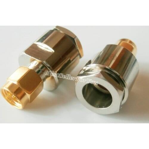 1Pcs SMA male plug clamp straight for RG5 LMR300 RG212 5D-FB cable RF connector