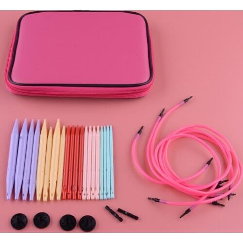 10 Pairs Plastic Change Head Circular Knitting Needle Crochet Set Scarfs Weaving Craft Tool