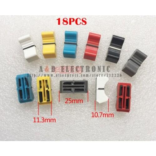 18pcs/lot Straight Slide Potentiometer Push Button Mixer Fader Knob Cap For Yamaha Allen & Heath Soundcraft