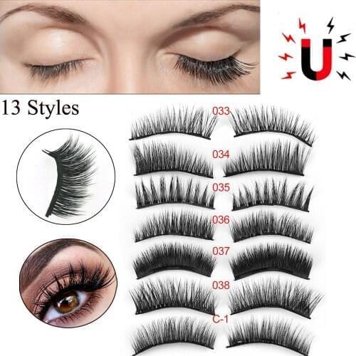 2/4Pcs Triple Magnetic False Eyelashes Full Coverage Glue-free Magnets Lashes Fluffy Natural Long Eye Makeup Extension Tools