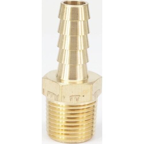 3/8" NPT Male x 3/8" Hose Barb Tail Brass Fuel Fitting Connector Adapter