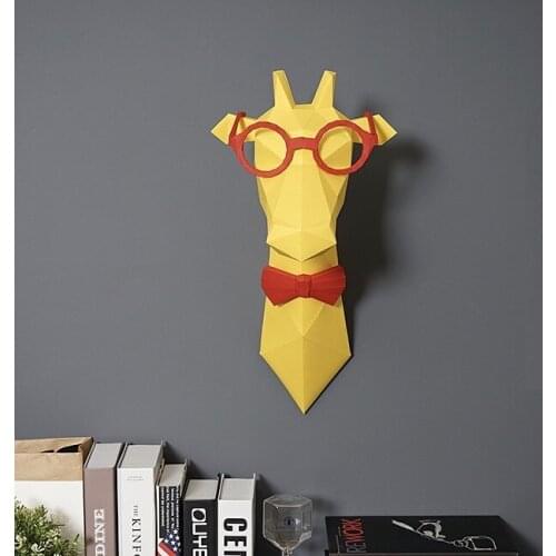 3D Paper Model Giraffe Papercraft Home Decor Wall Decoration Puzzles Educational DIY Kids Toys Birthday Gift 2520