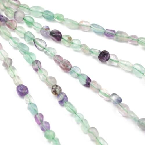 4~7mm Fuorite Irregular Natural Stone Beads Gravel spacers Loose beads for Jewelry bracelets making Charms DIY Accessories 15