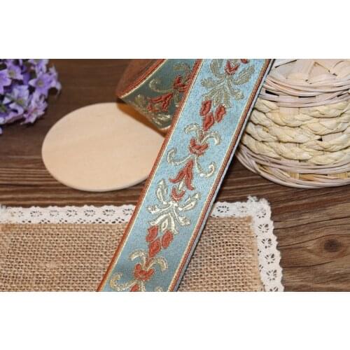 5yards/lot wide 3.3cm Woven Jacquard Ribbon classical totem design curtain and clothing accessory LS-9950