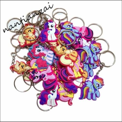 50Pcs Little Horse Key Holder Silicone Colorful Keychains Present For Women Children Key Holder Handbags Pendant