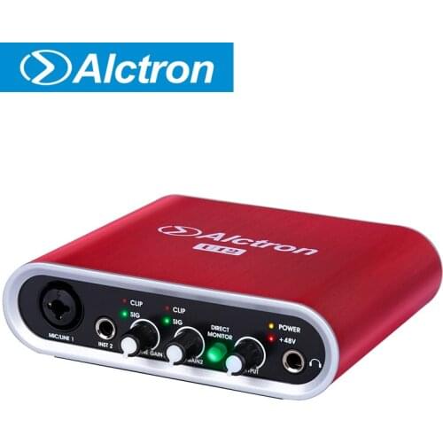 Alctron U12 professional USB audio interface, metal housing, multi-function, monitor directly, used in studio, stage performance