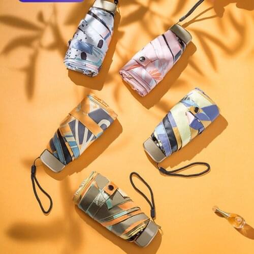 Summer Mini Automatic Anti-UV Umbrella Rain Women Gift Folding Small Parasol Girls Waterproof Portable Travel Umbrellas Wome