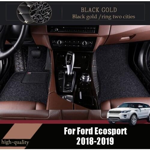 Car Floor Mats For Ford Ecosport 2019 2018 Carpets Auto Luxury Double Layer Wire Loop Interior Accessories Waterproof Rugs
