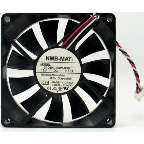 USED NMB-MAT NMB 3106KL-04W-B59 8015 12V 0.30A 3lines cooling fan