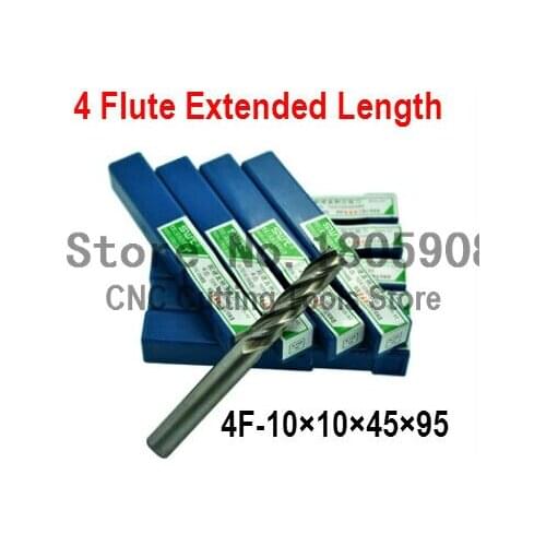 Free shipping 2pcs 10mm 4 Flute HSS & Extended Aluminium End Mill Cutter CNC Bit Milling Machinery tools Cutting tools