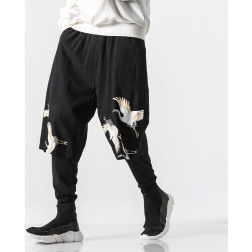 Chinese Style Printed Pencil Pants Men Jogger Full Length Hip Hop Pants Men Trousers Streetwear Joggers Men Pants 2019 KK3060