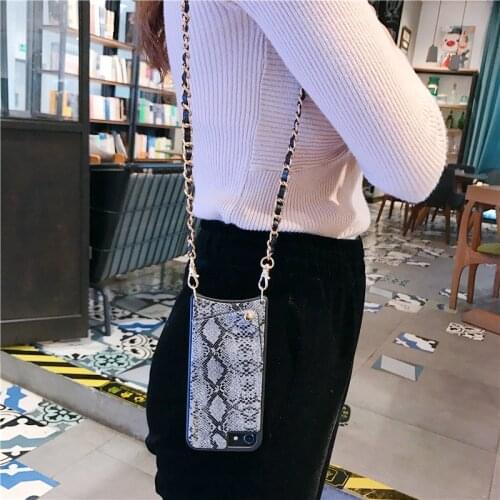Luxury Leather Wallet Credit Cards Crossbody Case Cover with long Strap chain for Iphone 11 Pro XS MAX XR X 6S 6 8 7 plus cover