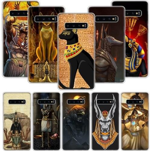 Egypt Nefertiti Anubis Ankh Cat Phone Case For Samsung Galaxy S10 S20 S21 S9 S8 S7 Note 10 20 9 8 FE J4 J6 Ultra Plus Lite Pro