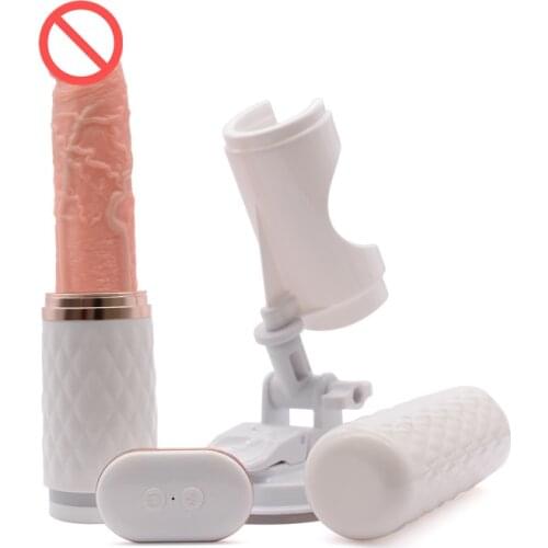 Electric Sex Machine Telescopic Dildo Vibrator 7 modes Vibrating Penis adult toys Auto Heating Sex toys