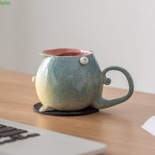 Ceramic Coffee Mug Couple Water Beer Friends Minimalist Kids Geometric Milk Cups Mug Personnalisable Canecas Drinkware DF50M