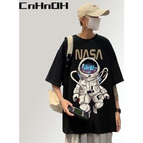 CnHnOH Hot-Selling Retro Short-Sleeved T-Shirt Male Tee Japanese Net Red Loose Chic Clothes Harajuku Style Student Shirt 552