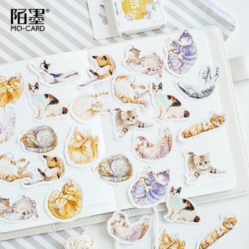 Mohamm Japanese Label Stationery Scrapbook Diary Paper Small Kawaii Decorative Cat Journal Cute Stickers Scrapbooking