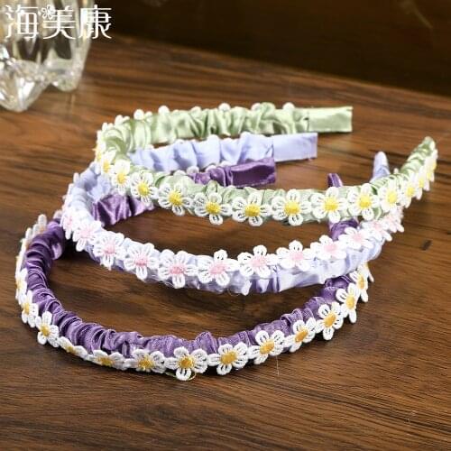 Haimeikang Fashion Thin Flora Headband For Women Girls Hair Hoop Vintage Hairband New Flower Hair Accessories Jewelry Headwear