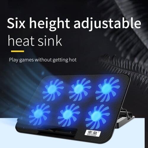 Cooling Base Laptop Cooling Pad Gaming Laptop Stand Cooler Six Fan Two USB Port 2400RPM Adjustable Notebook Stand For Laptop