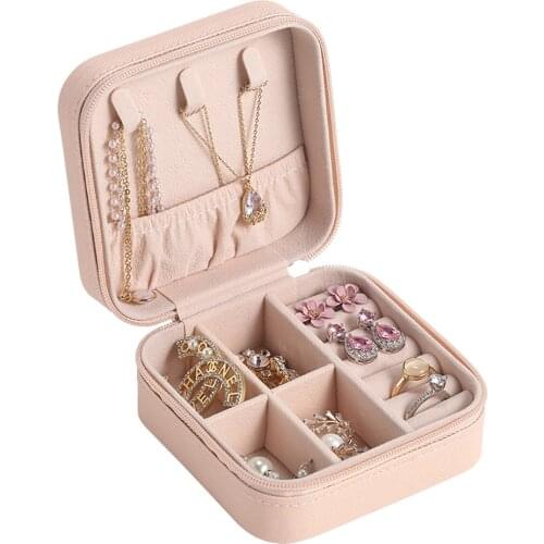 Jewelry Organizer Display Storage Box Universal Portable Travel Mini Jewelry Case PU Leather Portable Gift Box
