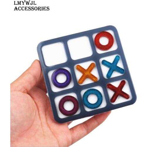 Tic Tac Toe OX Board Game Resin Silicone Mold DIY UV Resin Epoxy Resin Tic Tac Toe Mold Handicraft Accessories Small size