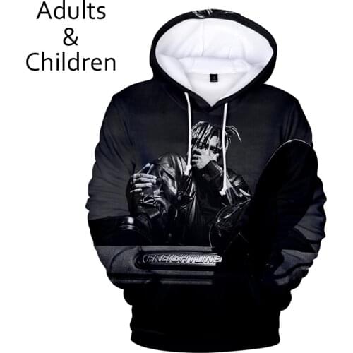 Casual black 3D Juice WRLD Hoodies Men Women Sweatshirts Harajuku Kids Autumn Pullover Fashion 3D Juice WRLD boys girls Hooded