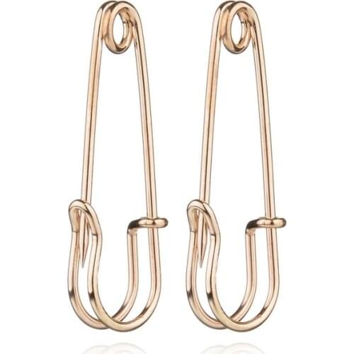 2021 Direct Selling Real Tin Alloy Skeleton Women Aros European And American Popular Minimalist Paper Clips Pins Earrings