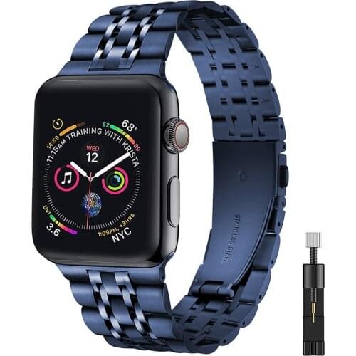 Strap for apple watch 6 5 4 se band 44mm 40mm Upgraded Stainless Steel Bracelet for iwatch 3 42mm 38mm women men Business correa