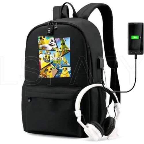 Fortnite Backpack Cartoon Bookbags Anime School Bags Boys Girls USB Charging Daily Rucksack Men Women Travel Knapsack